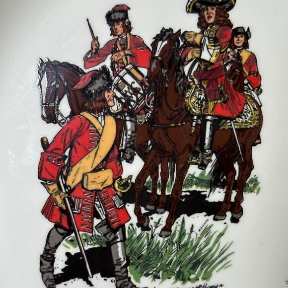 Vintage 1950's W. S. George Pottery Historical Uniform plate Maryland Dragoons - Picture 4 of 7